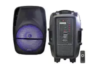 Absolute ASBAT15 15" Rechargeable Portable DJ PA Speaker / Bluetooth/ karaoke LE