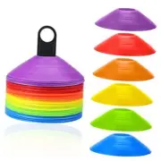 Faxco 60 Pcs Mark Disc, Soccer Cones with Holder and Net Bag for Training,