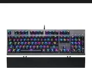 MOTOSPEED CK108 RGB LED Backlit Wired Mechanical Gaming Keyboard, 108 Keys Hot-Swap Mechanical Keyboard w/Aluminum Base, Upgraded Socket and Noise Absorbing Foams, Soft Tactile Black Switch