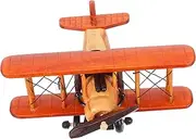 Vaguelly Wooden Model Airplane Vintage Decor Home Decor Aircraft Centerpieces Retro Wood Simulation Aircraft Model Vintage Airplane Collectible Antique Airplane Model Wood Biplane Brown