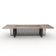 Modern Furniture VIDAL Boardroom Table 300x120cm - Warm Oak & Black