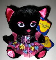 Build a Bear 2014 Buddies LUCK Black Kitty w/ Spider Web Halloween Dress Outfit