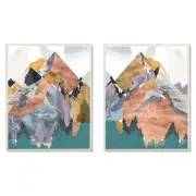 Foil Collage Mountain Landscape Abstract, Design by Jennifer Goldberger Art, ...