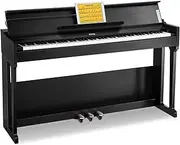 [Donner] DDP-90 Digital Piano, 88 Key Weighted Piano Keyboard for Beginner/Professional W/Three Pedals, Supports U-disk Music Playing, PC/Tablet/Cell Phone Connecting, Audio In/Output