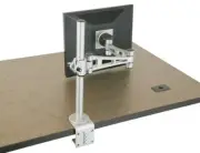 Single Arm Monitor Desk Table Mount Stand/For 1 LCD Fully Swivel Clamp Up to 27"