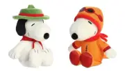 Aurora 2 Piece Snoopy Stuffed Plush Bundle, 12.5" Astronaut and 12" Beagle Scout