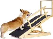 FAFAFLYER Pet-Dog Adjustable Ramp Stair-Step Couch-Bed - 45" Long and 18" Wide|Adjustable Height 14" to 24"|Holds Up to 200 Lbs|with Guardrails|Great for Pets of All Ages