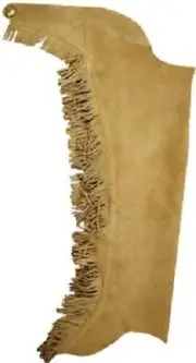New! Showman TAN SUEDE LEATHER CHAPS w/ Fringe Western style Adult Size S M XL