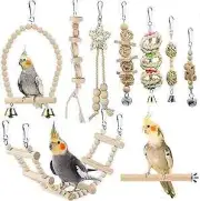 Bird Parrot Swing Toys, Chewing Standing Hanging Perch Hammock Climbing Ladder