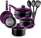 Pots and Pans Set Kitchen Cookware Sets Nonstick Aluminum Cooking Essentials 11