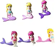 1set Miniature Mermaid Ornaments for Mini Garden Decoration Creative Crafts for Hawaiian Party Fine Workmanship Micro Landscape Accessories Random Style 6pcs