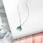 925 Sterling Silver Women Whale Necklace BlueTail Fish Nautical Chokers Jewelry