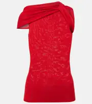 [Rick Owens] Rick Owens Knitted one-shoulder top AU 12 red