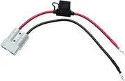 AIMALL Anderson Lead 50 Amp Cable with 50A Plug to 8mm Lugs, 11.8 Inch Twin Sheathed Cable, Red/Black