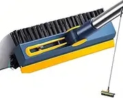 Taoluwin 3 in 1 Swivel Grout Brush With V Shaped Corner Brush and Squeegee, 44.48 Inch Floor Scrub Cleaning Tool for Patio, Bathroom, Garage, Wall, Deck, Kitchen, Tub, Tile