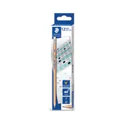 Staedtler Natural Pencil with Eraser Tip 2B Box of 12 Exam Graphite Pencils
