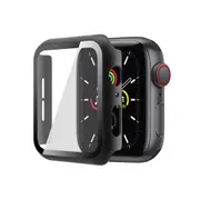 ZUSLAB Apple Watch Series 3 2 1 38mm JX Hard PC Case with Tempered Glass Screen Protector - Black