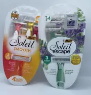 Lot BIC Soleil escape & SMOOTH 3 Blades Lames 4 razors mujer sensitive skin