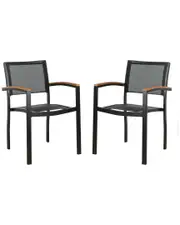 Safavieh Set of 2 Kaelan Outdoor Stackable Chairs
