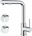 Decaura Kitchen Mixer Taps Pull Out Laundry Tap 360° Swivel Faucet (Chrome)
