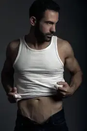 [Y220] Handsome Man Cute Male Model Showing Off Body Physique Art Photography