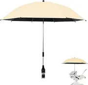 mivceklw Wheelchair Parasol, Travel Stroller Umbrella, Portable Sunshade Clamp, Pushchair Parasol Cover with Adjustable Clamp Attachment for Outdoor Adventures, 1 Piece, yellow, Se référer au