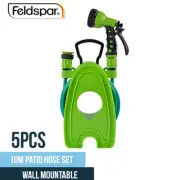 5pcs Garden Mini Hose Reel Set 10m 7-Function Spray Gun Wall Mountable AU STOCK