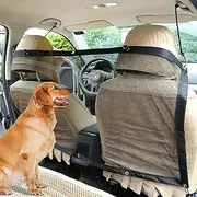 Dog Car Barrier, Dog Guard for Car Boot, Adjustable Dog Car Barrier with Heavy-Duty Mesh, Universal Pet Divider for Car, Easy Installation Dog Safety Net with Adjusting Rope and Hook, Keep Pets Secure