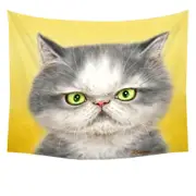 Angry Grey Kitten Cats Art Drawings Tapestry