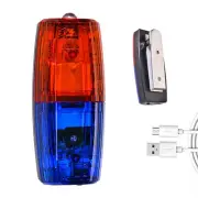 LED Warn Light Red&Blue Strobe Warning Light Waterproof Shoulder Clip Flashligh