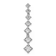 14k White Gold 1 Ct. Lab Grown Diamond VS/SI+ G+ Seven Stone Bar Chain Slide Pendant