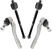 TRQ Front Inner & Outer Tie Rod Set Driver & Passenger Side Inner & Outer Compatible with 2014-2016 Mercedes-Benz E250 2010-2014 E350 2015-2016 E400
