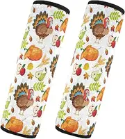 Car Seat Belt Pads 2 Pcs Soft Unique Car Seatbelt Shoulder Cover Camera Bag Strap Cover Car Accessories for Adults and Kids S Holiday Thanksgiving Turkey Personalized Family Dinner