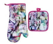 Pink New Marilyn Monroe Oven Mitt & Potholder Set Gift Kitchen Photos Sexy Pics