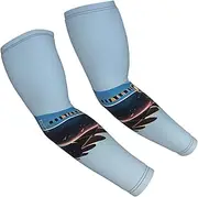 [FSCEV] Flying Airplane Sun Protection Arm Sleeves Outdoor Essentials Cooling Compression Golf Hiking Cycling