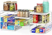 SimpleHouseware 2 Pack Adjustable Kitchen Wrap Organiser Shelf, White