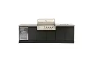 Crossray 272cm 4-Burner Gas BBQ Barbecue Outdoor Kitchen Cabinet w Fridge Sink