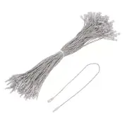 Cotton Hang Tag String Snap Lock Pins Light Gray 7.8 Inch Pack of 100