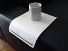 Slinky Wooden Couch Side Table with Washable Felt Cover White - Sofa Tray