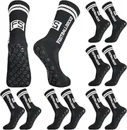 [Apricitie] 6 Pairs of Children's Football Socks Non-Slip Grip Boys Football Socks Non-Slip Sports Socks for Football Basketball Running