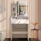 Dressing Table with LED Mirror Set Vanity Makeup Desk with Drawer For Bedroom