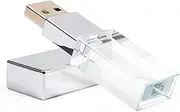 Laak 64GB Crystal Transparent Rectangle Genuine Blink Flash Drive USB 3.0 Wedding Gift Pendrive, Silver