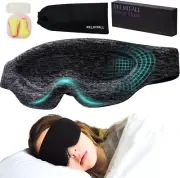 Sleep Mask 4D Light Blocking Eye Cover for Side Sleepers with Earplugs and Pouch