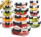 15 Pack Glass Food Storage Containers with Lids Airtight BPA-Free Meal Prep