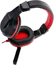 POPETPOP Adjustable Headphone Game Headphones Wired Stereo Headset with Mic for PC Laptop Noise Canceling Design Comfortable Fit for Gaming Movies Music and Calls Red