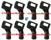 (8) Handheld MICROPHONE CLIP Karaoke DJ Tripod Mic Stand Boom Holder Clamp Mount