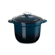 Le Creuset Cocotte Every 18 Nuit Chrome Knob Cast Iron Pot with Inner Lid