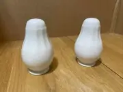 VTG Mikasa White Porcelain Ceramic F4342 Bridal Wedding Salt & Pepper Shakers