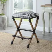 Uttermost 23711 Braddock 19"W Counter Stool - Navy Blue / Cream