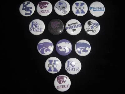 K-State kansas buttons flat back or pin badge cabochons embellishments magnets